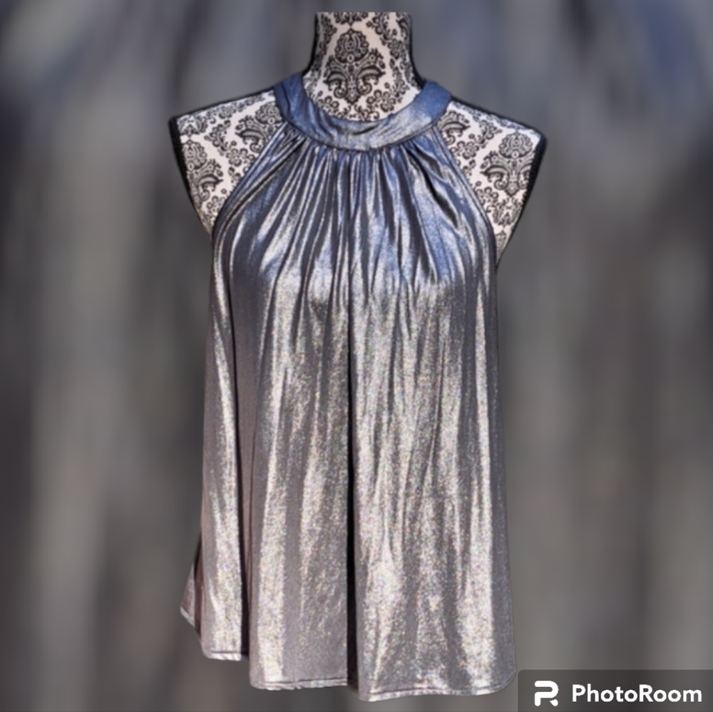 One Clothing Silver Halter Neck Top